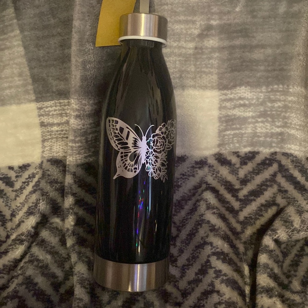 flower butterfly water bottle
